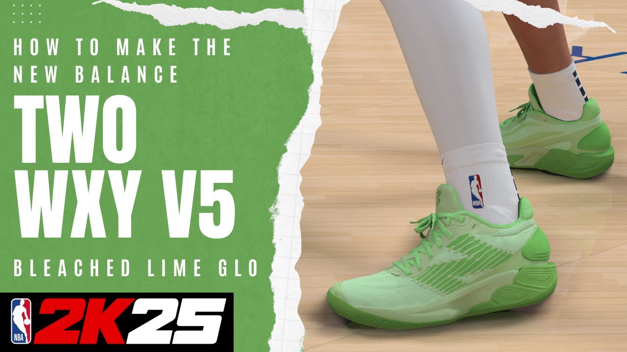 New Balance Two Wxy 5 Bleached Lime Glo | NBA 2K25 Shoe Creator