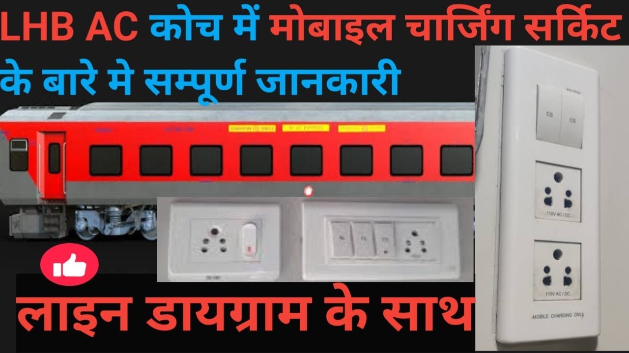 LHB AC कोचो मे मोबाइल चार्जिंग सर्किट के बारे मे सम्पूर्ण जानकारी (लाइन डायग्राम के माध्यम से)