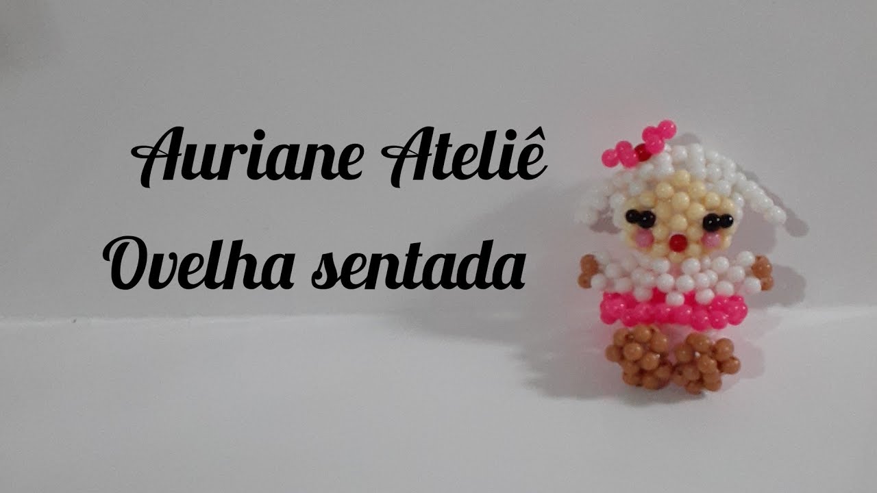 Ovelha sentada de miçangas ( Beads Sheep)