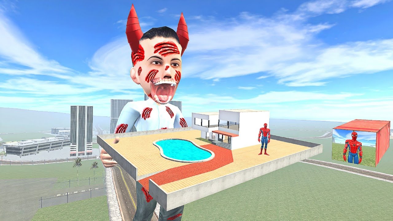 Franklin Open Giant SpiderMan Mystery Container in Indian Bike Driving 3D