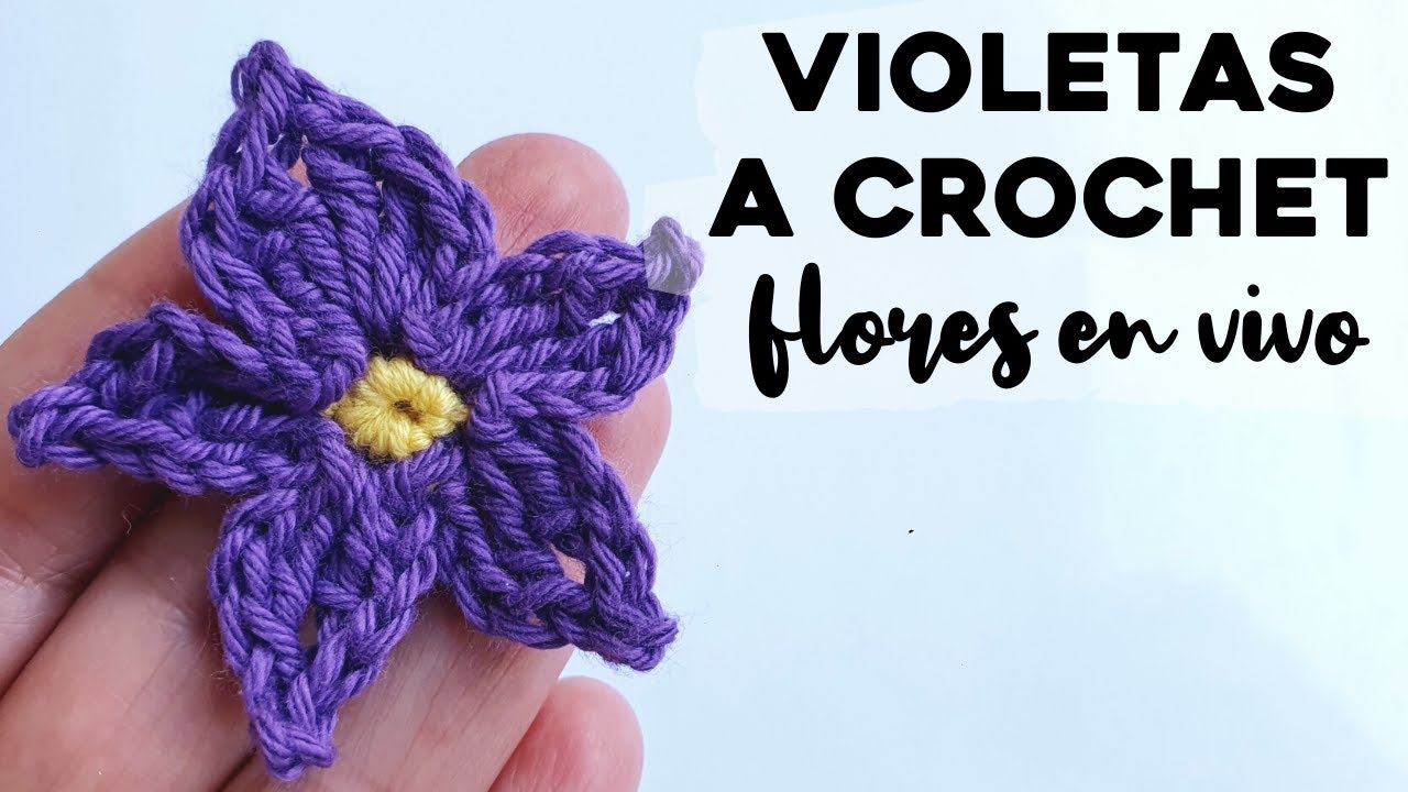 C&Oacute;MO TEJER VIOLETAS A CROCHET: flores a crochet, tutorial paso a paso violetas | Ahuyama Crochet