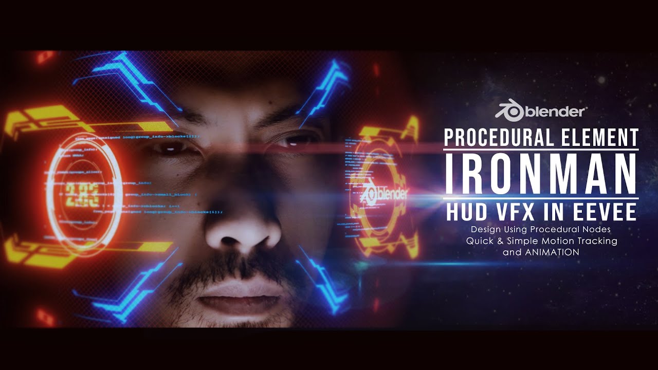 Визуальные эффекты IRONMAN HUD с использованием процедурных узлов в Blender EEVEE │ Учебное пособие по визуальным эффектам в Blender