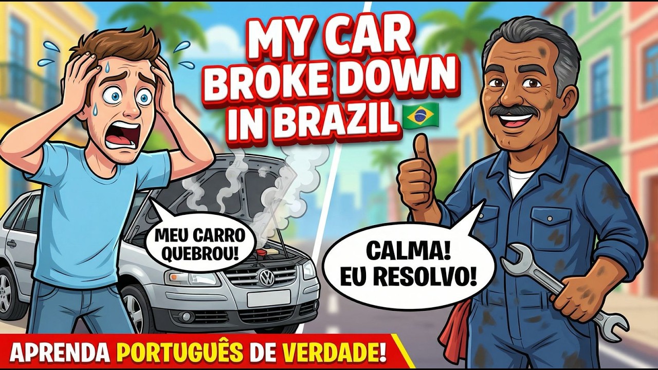 My Car Broke Down in Brazil 🇧🇷 (Learn Portuguese with Real Dialogues!)