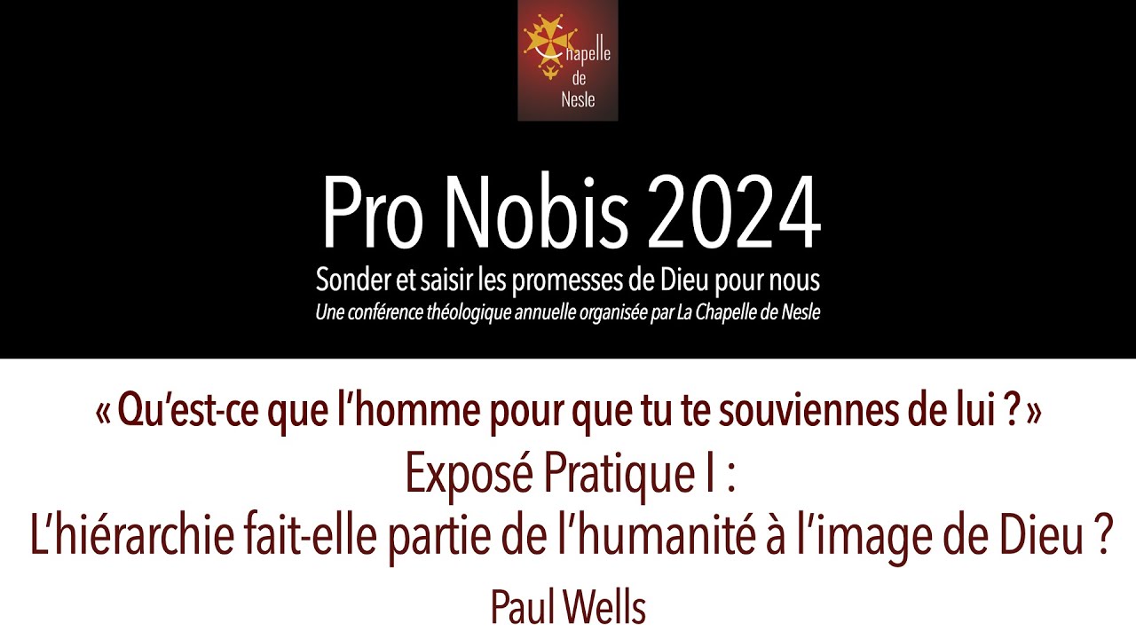 [Pro Nobis 2024] Exposé Pratique I : L'hiérarchie fait-elle partie de l'humanité à l'image de Dieu ?
