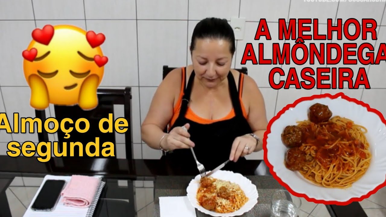 MEU ALMOÇO DE SEGUNDA MACARRONADA COM ALMONDEGAS
