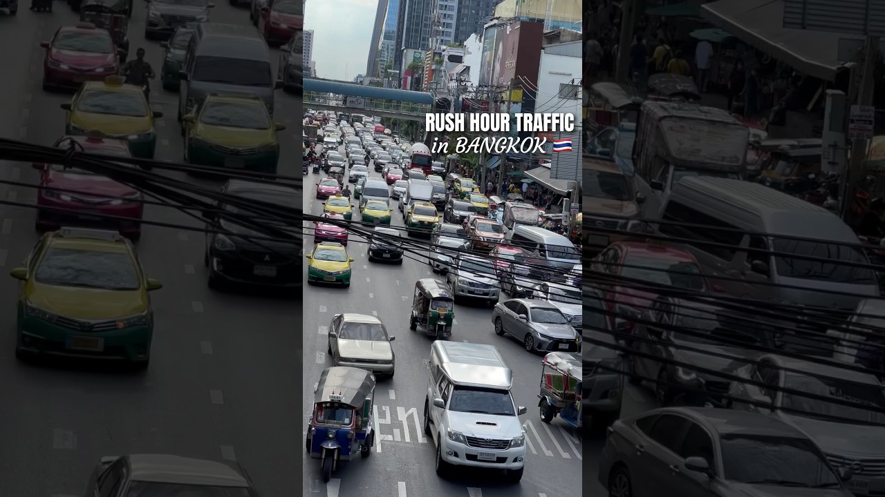 RUSH HOUR TRAFFIC IN BANGKOK THAILAND