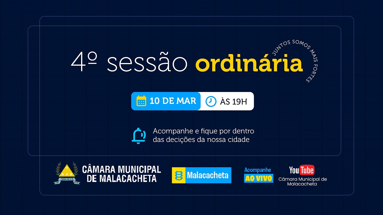 REUNIÃO CÂMARA MUNICIPAL DE MALACACHETA 10/03/2026 - AO VIVO