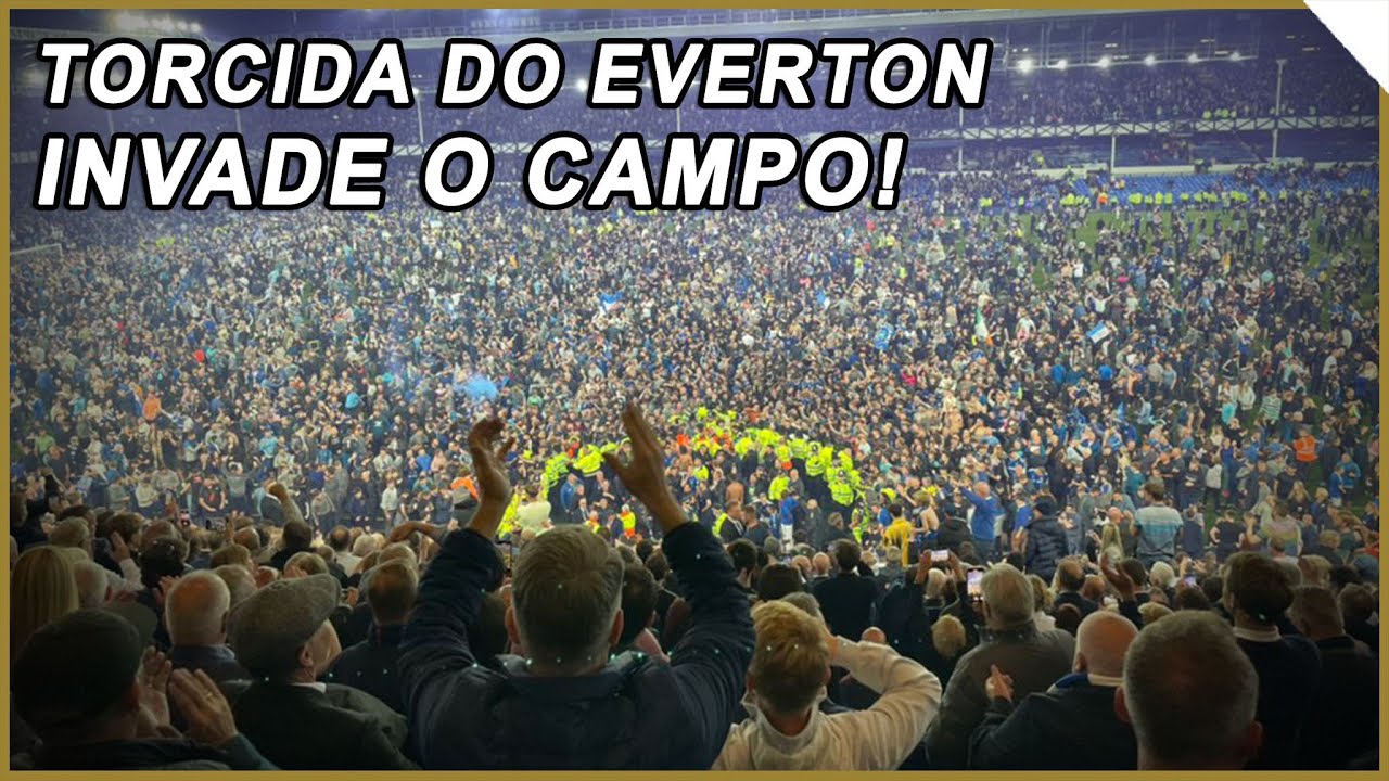 TORCIDA DO EVERTON INVADE CAMPO AP&Oacute;S SE SALVAREM DO REBAIXAMENTO