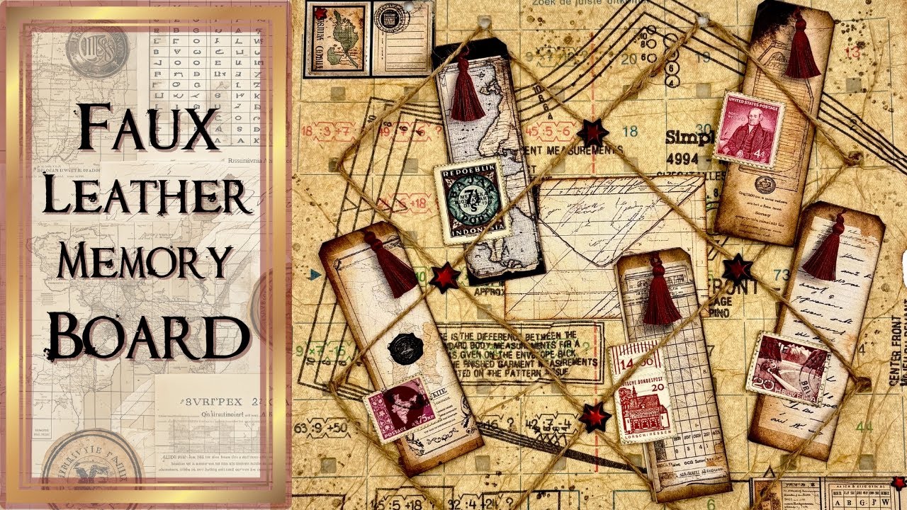 LET'S CREATE A FAUX LEATHER MEMORY BOARD FOR A JUNKJOURNAL. #junkjournaljanuary