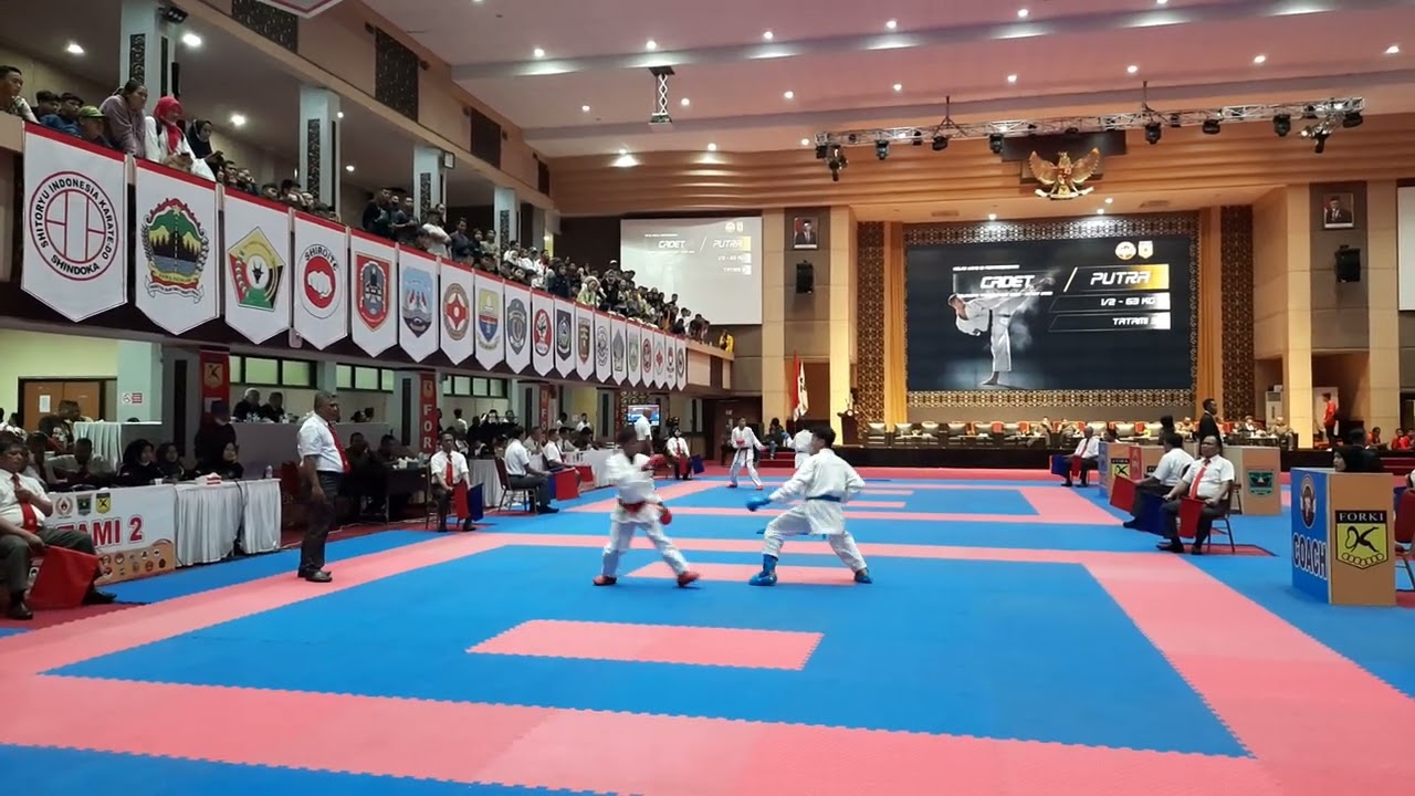 Kejurnas Forki 2022. Kumite Cadet Putra -52. Dhijey Lexsie (Sumut) vs Tio Triraly (Wadokai). Round1