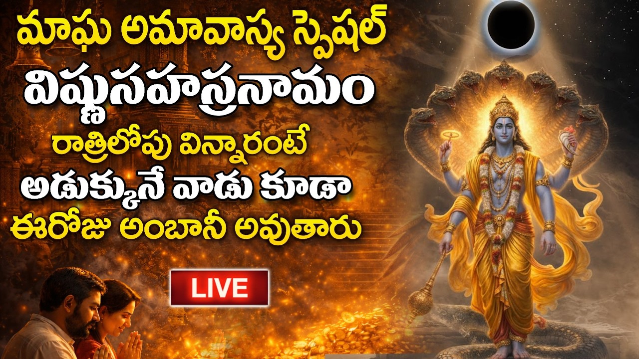 LIVE - మాఘ అమావాస్య స్పెషల్ విష్ణుసహస్రనామం వింటే అడుక్కునే వాడు కూడా అంబానీ అవుతారు | SumanTV