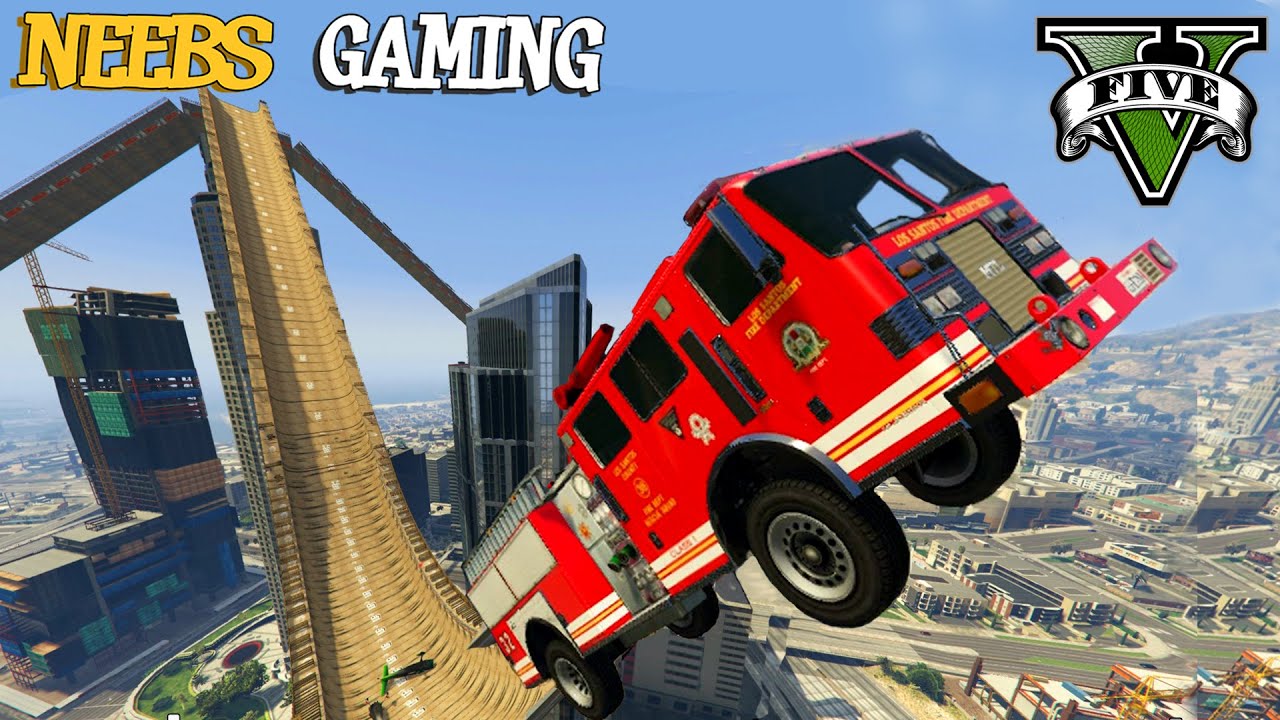 4 MEGA RAMPS - Maze Bank Ramps Mod - GTA 5 Gameplay Video