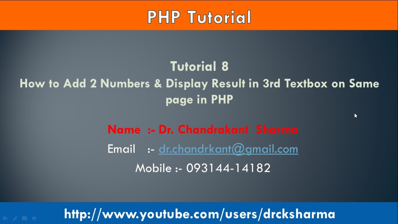 Add Two Numbers and Display Result in Third TextBox on the same Page in PHP
