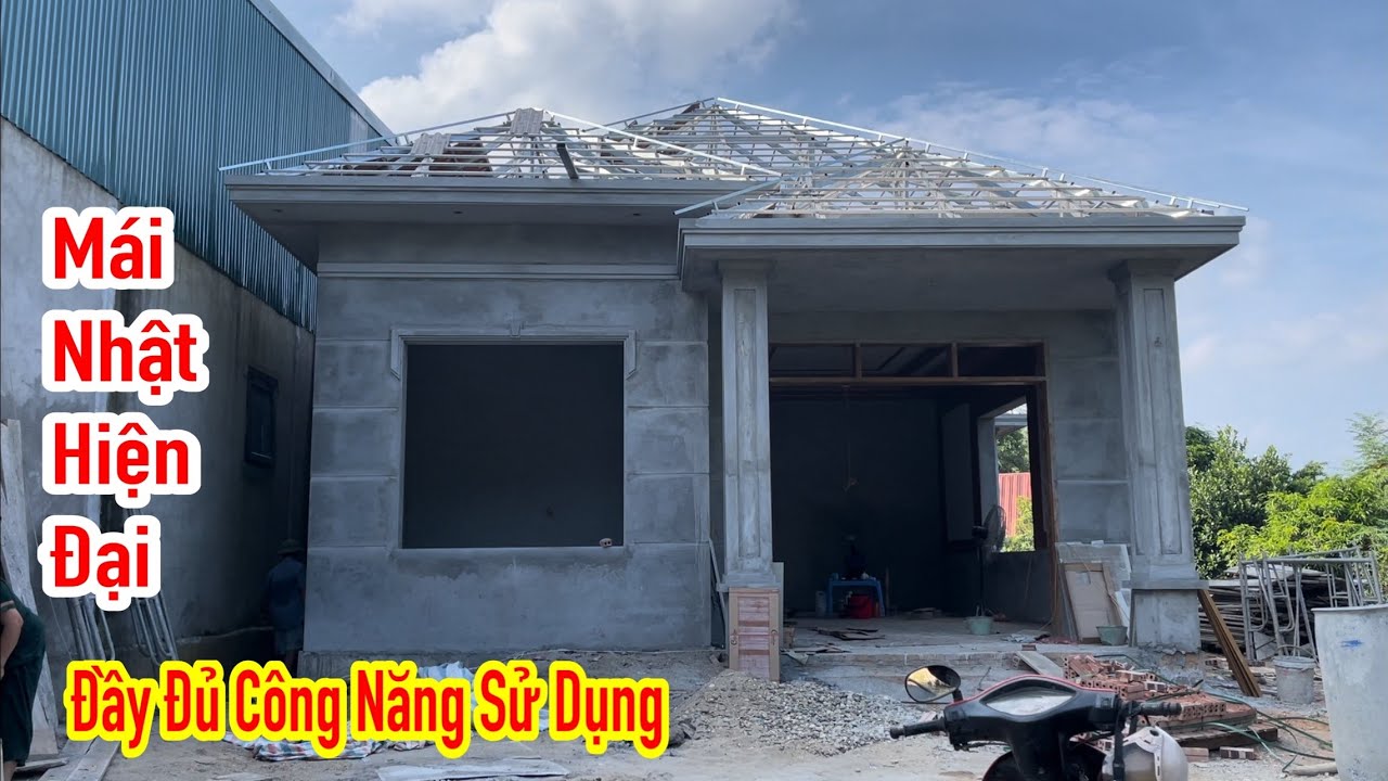 Mẫu nhà mái Nhật ngang 8m sâu 17m. 3 phòng ngủ đầy đủ công năng sử dụng
