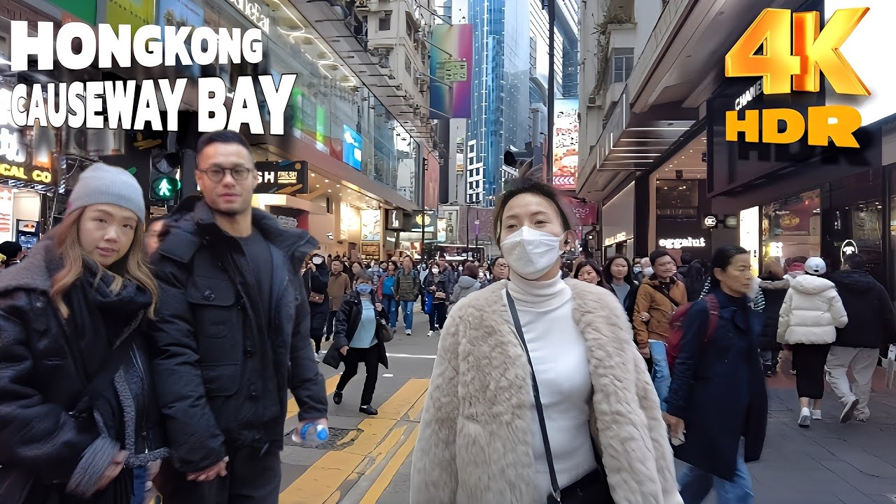 📍Hong Kong Shopping District: Causeway Bay Walking on Chinese New Year 2024 #4k #hongkong #trending