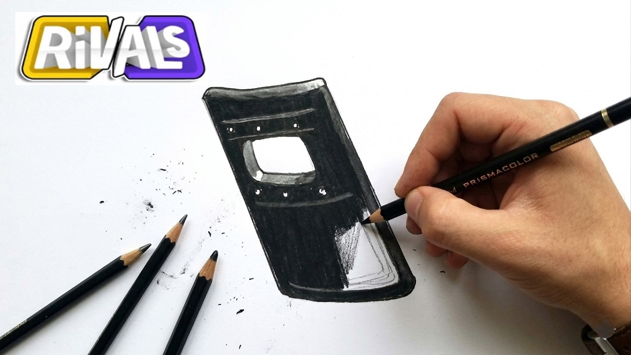 How To Draw RIOT SHIELD from Roblox Rivals (Step by Step)