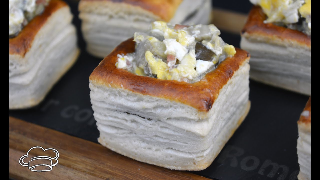 Volovanes rellenos con setas o champiñones, un canapé muy potente
