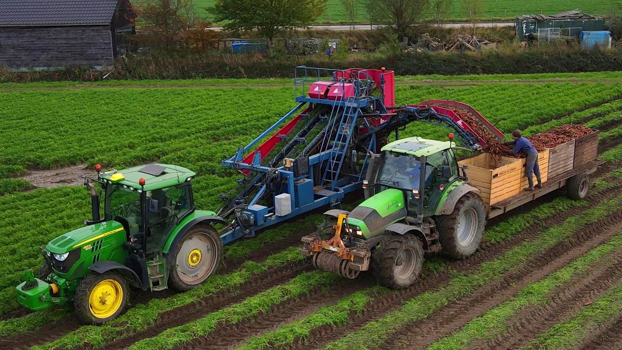 Wortels rooien | Harvesting carrots | Möhren roden | John Deere | Asa-Lift | Deutz-Fahr | Oogst 2021