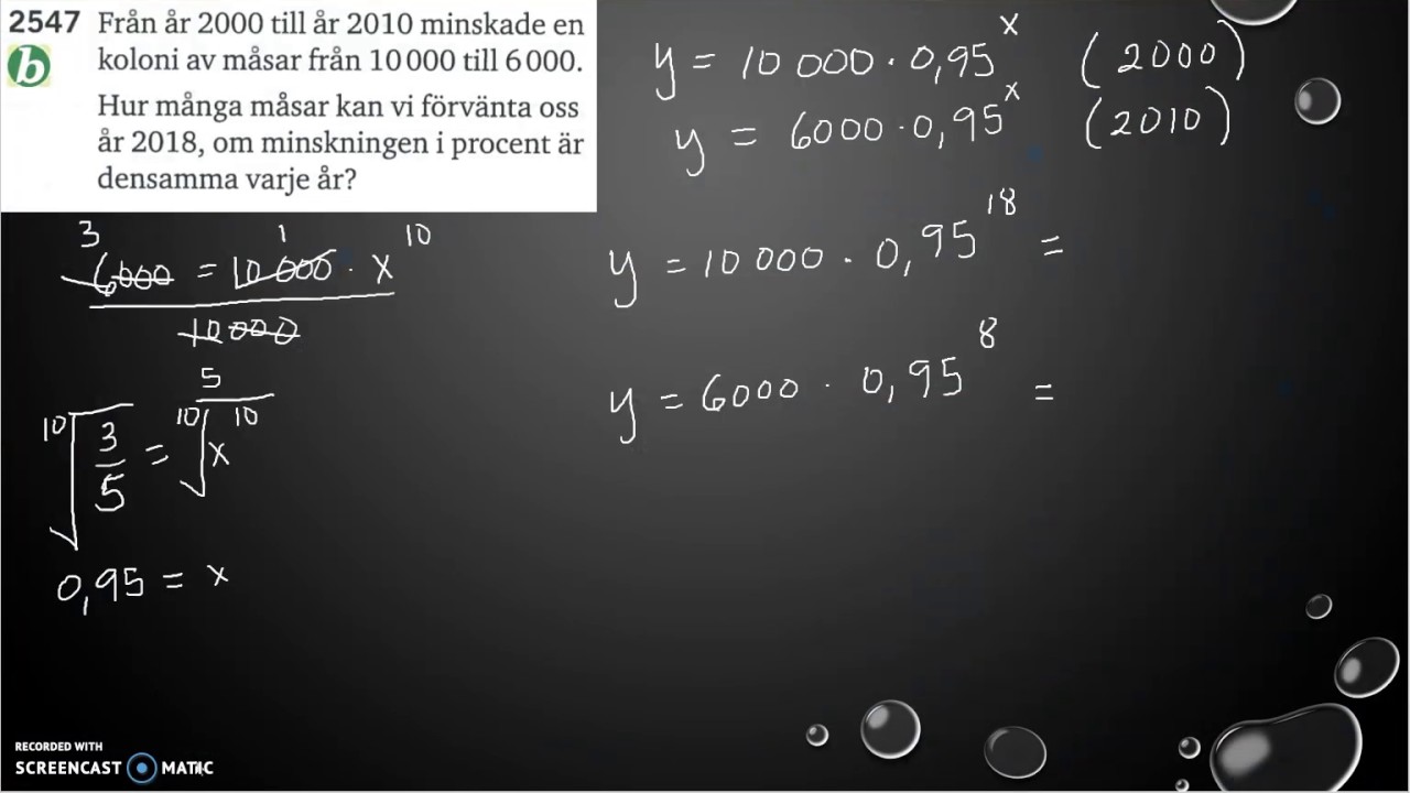 Matematik 5000 2b Kapitel 2 Exponential- och potensfunktioner Tillämpningar 2547