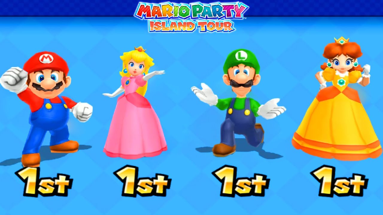 Mario Party: Island Tour Minigames - Mario Vs Peach Vs Daisy Vs Luigi (Master CPU)