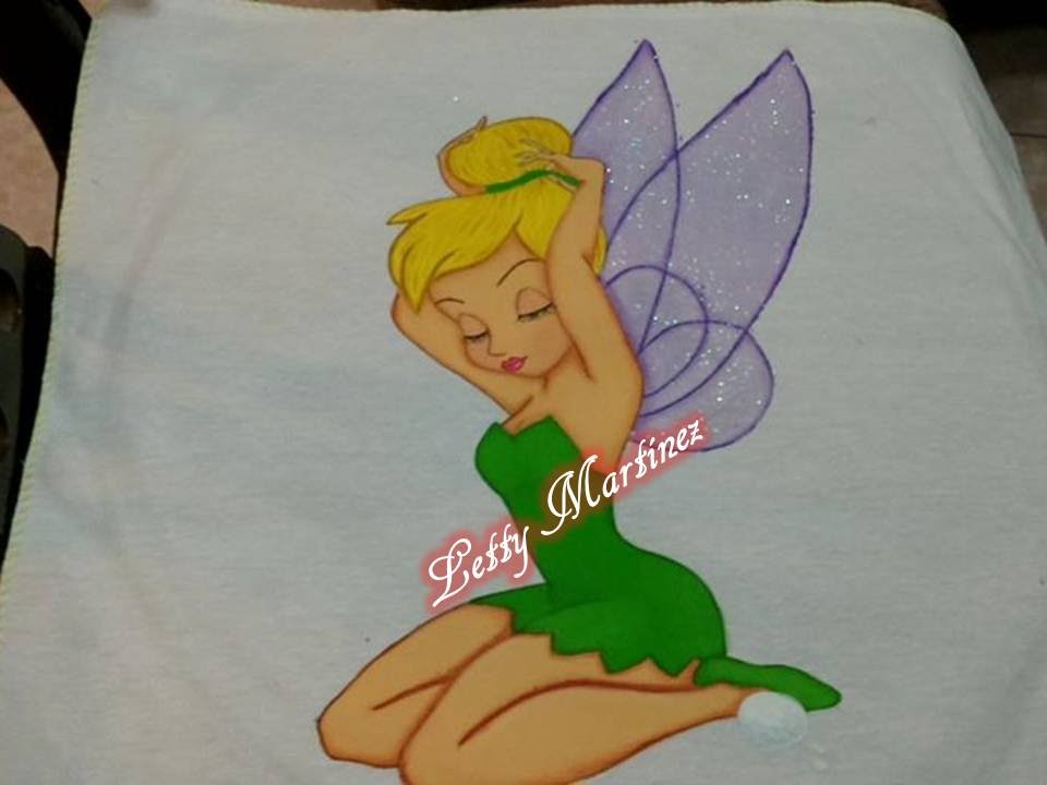 Pintura en Tela - Vestido y Cabello Thinker Bell - Parte 3