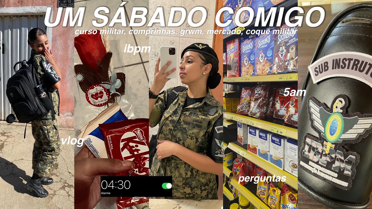 vlog: um sábado comigo ☕️ | curso militar, rotina da manhã, mercado, produtividade, grwm, comprinhas