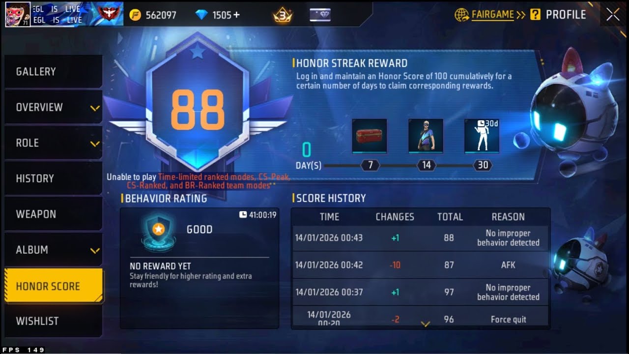 HONOR SCORE NOT INCREASING🤯 OB52 UPDATE | HONOR SCORE FREE FIRE PROBLEM | HONOR SCORE KAISE BADHAYE