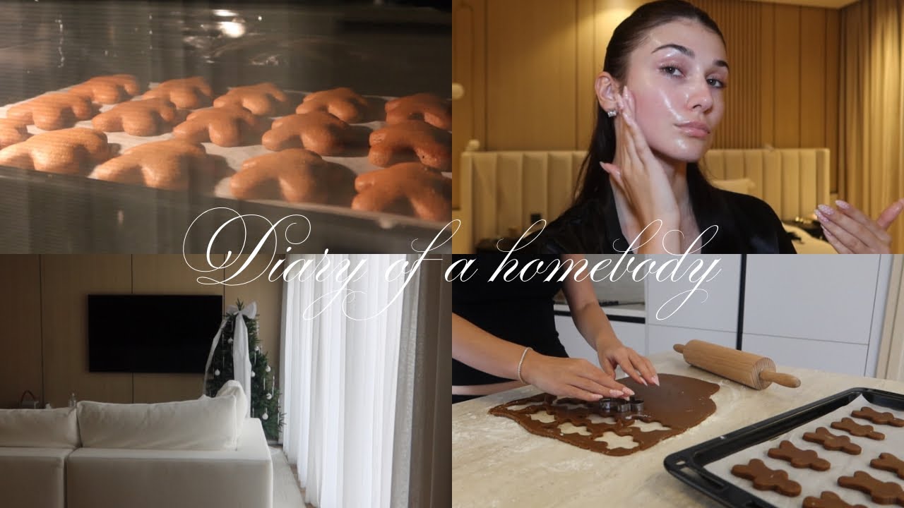 another home vlog (baking gingerbread men, night time skincare & a grwm)