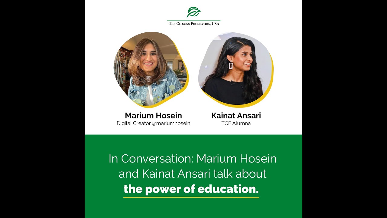 Digital Creator Marium Hosein in live conversation with TCF Alumna Kainat Ansari