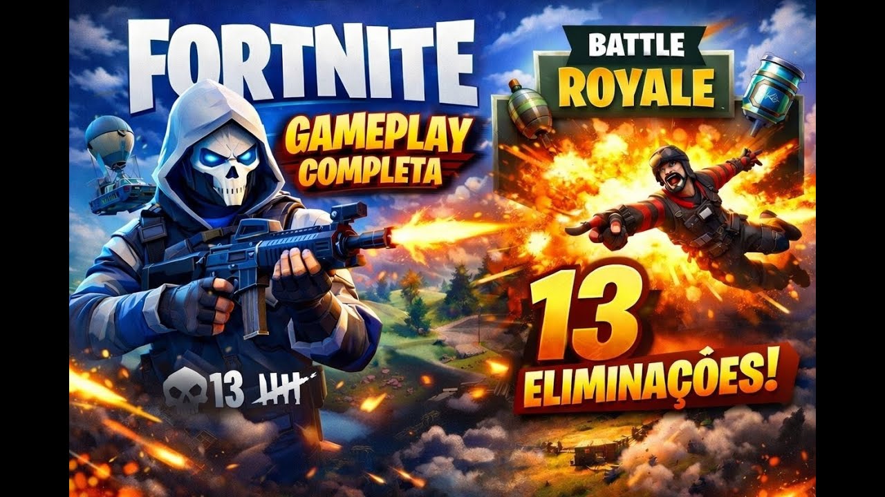 Fortnite Game Play Completa BATTLE ROYALE 13 Eliminações