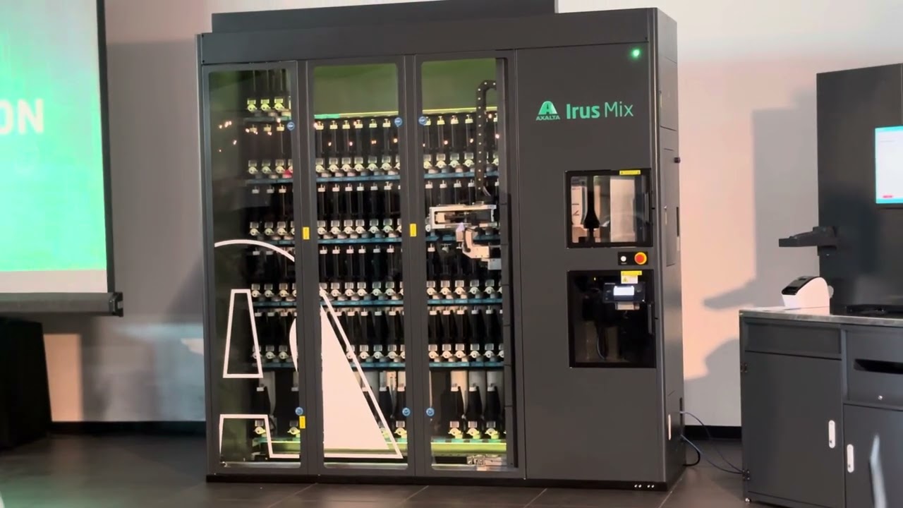 Axalta demonstrates its Irus Mix system at Axalta Media Day 2023, in Las Vegas, Nevada.