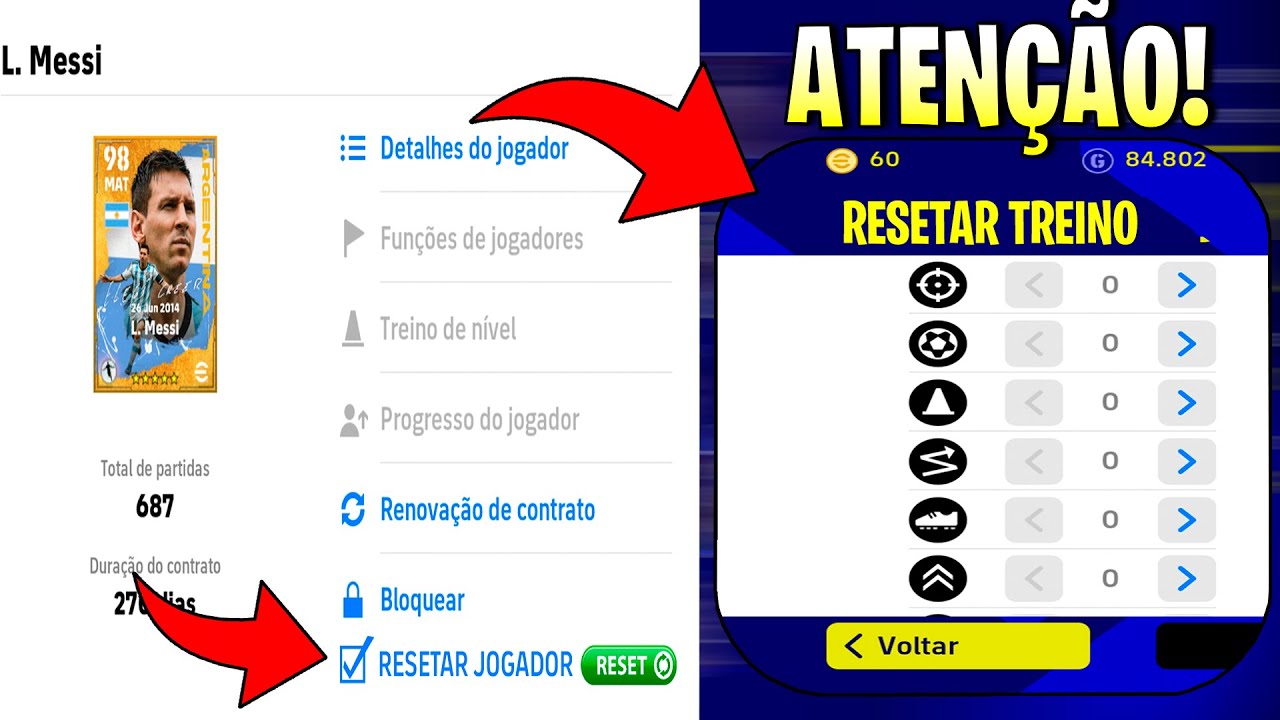 COMO RESETAR TREINO DOS JOGADORES NO EFOOTBALL 2024