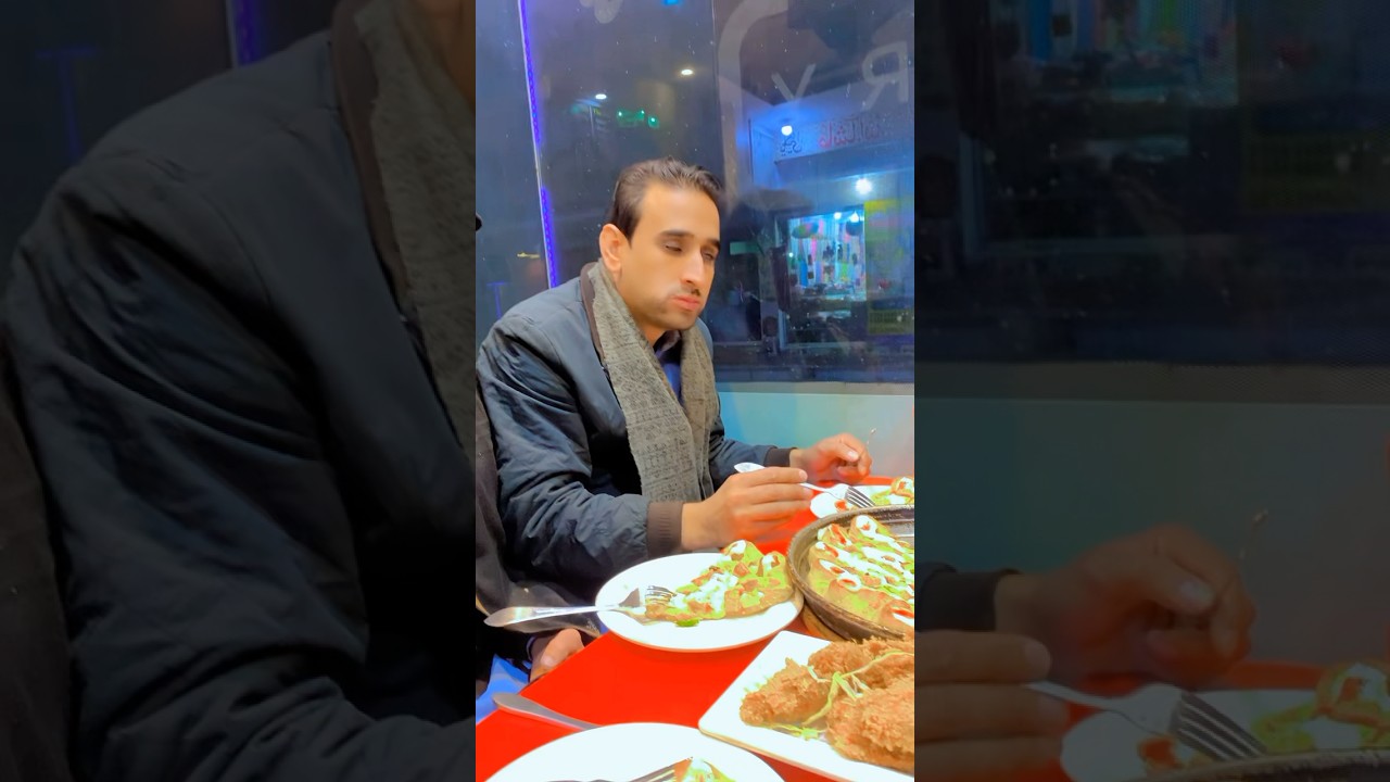 Teasing friend at food point 