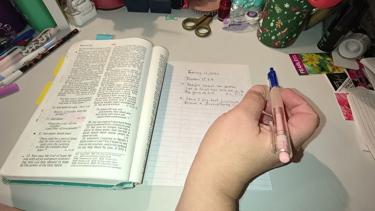 February 12, 2026 | Romans 15:7-9 | Scripture Writing Plan | Love God Greatly 