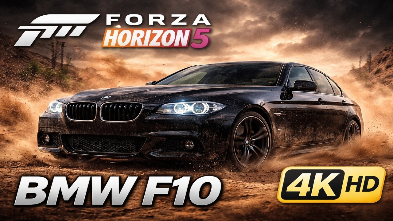Forza Horizon 5 | Fırtınalı Havada Siyah BMW F10 🚗 | 4K HD Sürüş