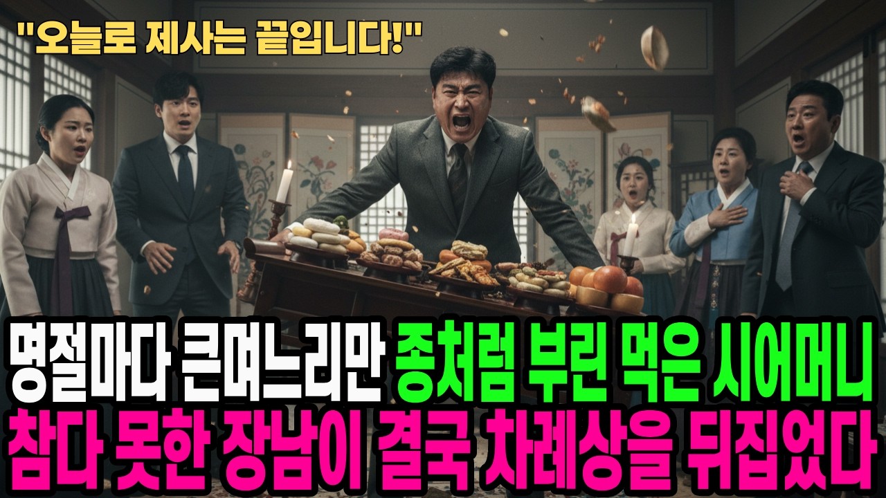 “이 집 제사는 오늘로 끝입니다!” 30년 독박 살림한 맏며느리 부엌으로 내쫓는 시어머니 보다가 상 뒤집어엎은 장남의 일갈 [실화]