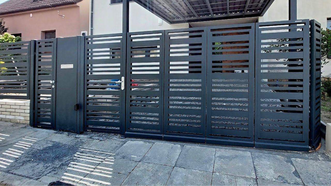 Moderní sekční brána za roh HORIZONT (www.plotyodoty.cz)