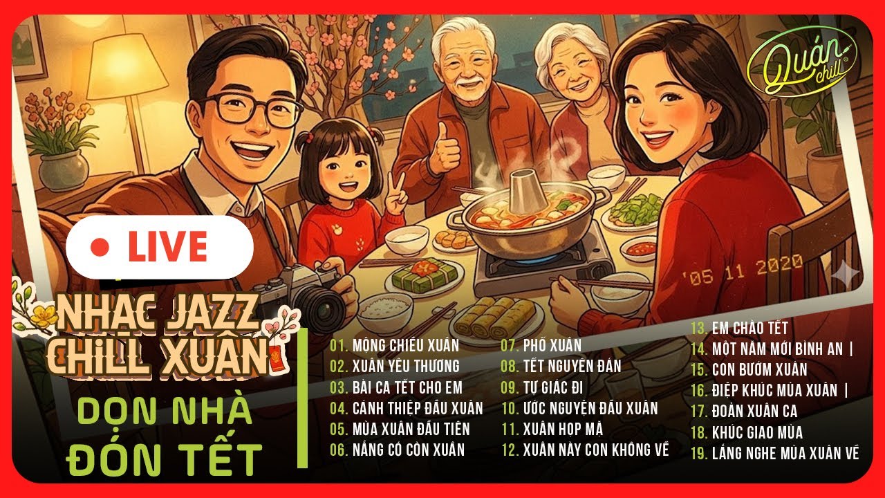 Tuyển Tập Nhạc Jazz Chill Xuân - Dọn Nhà Đón Tết VOl.3 | Giai Điệu Mộng Chiều Xuân | Quán Chill