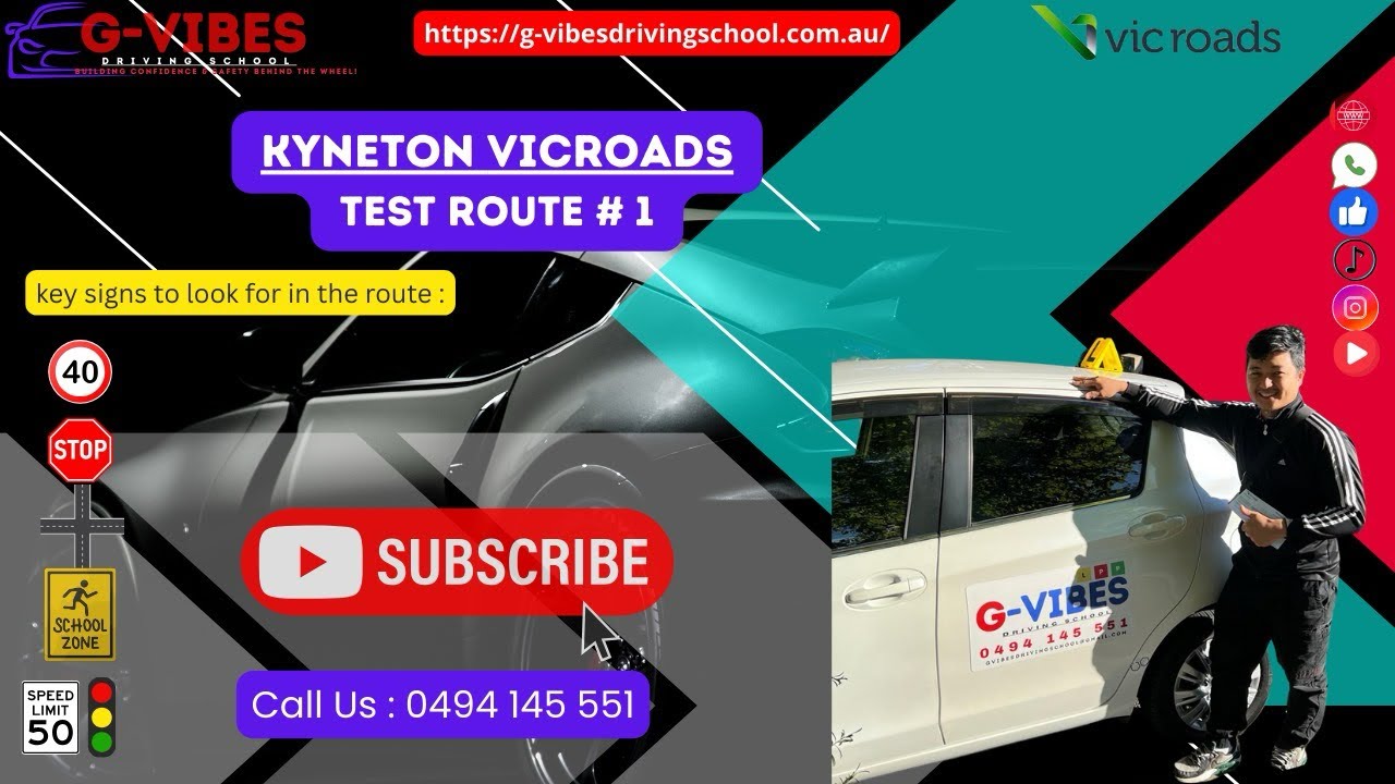 Kyneton VicRoads | Real Drive Test Route # 1 | G-VIBES DRIVING SCHOOL | 📲 0494 145 551