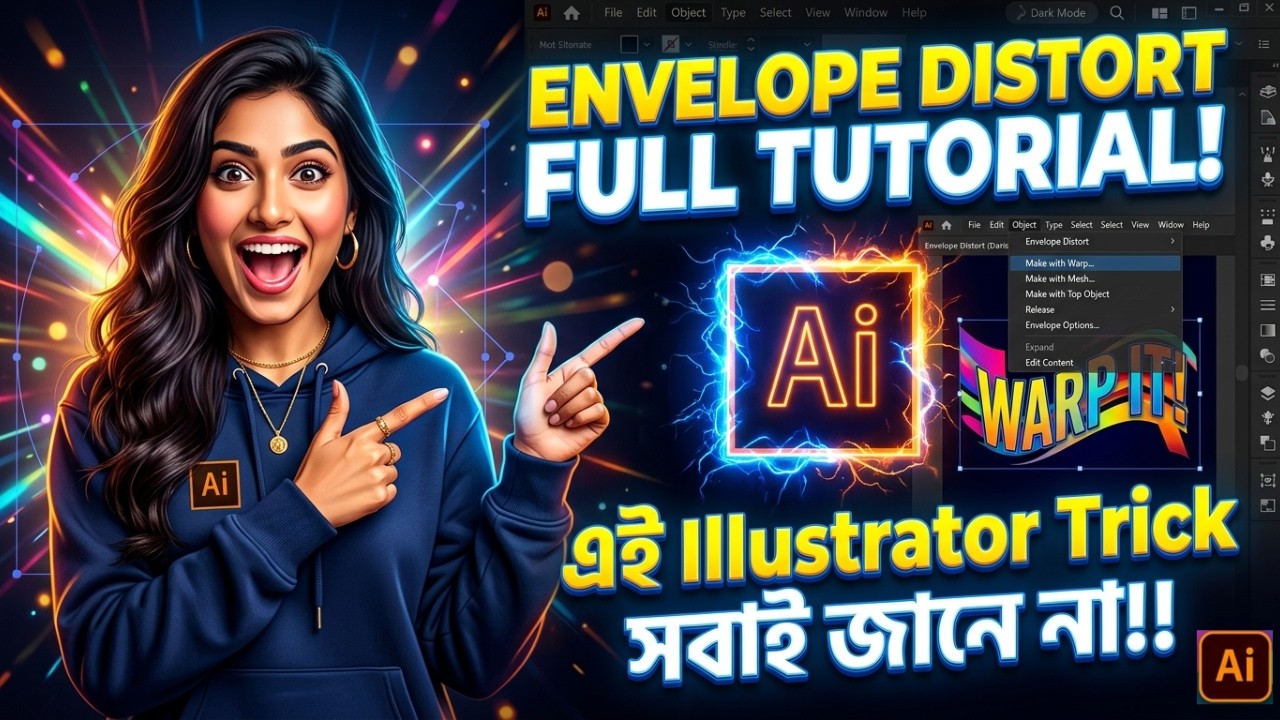 এই Illustrator Trick সবাই জানে না! Envelope Distort Full Tutorial  | Illustrator Envelope Distort