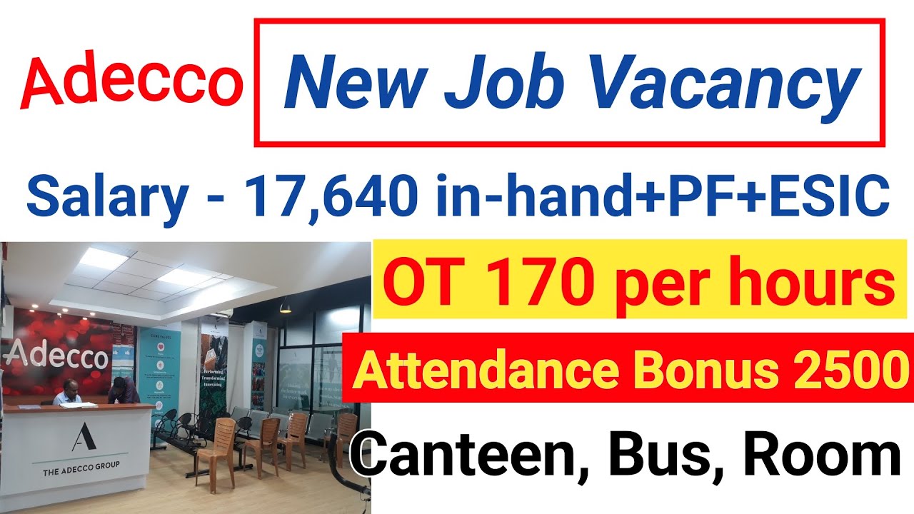 Adecco New job vacancy High salary job, Mahakal free job, Job vacancy 2026, Pune job, Chakan job