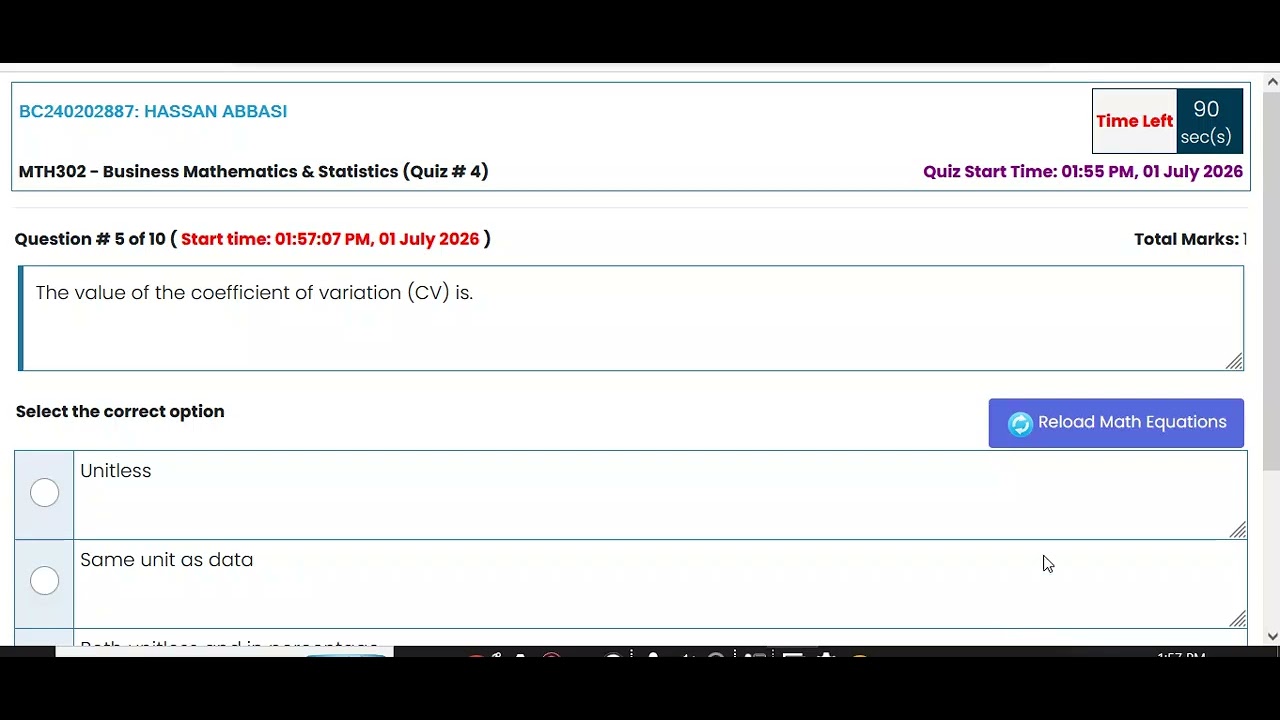 MTH 302 FINAL TERM QUIZ 100% CORRECT SOLUTION 2026