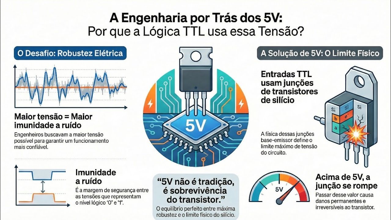 Porque a lógica TTL utiliza por padrão 5V ?