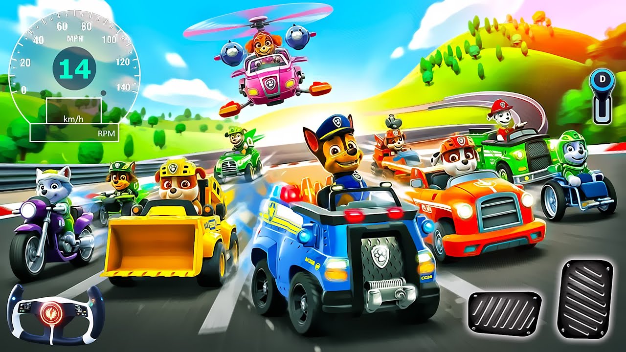 PAW Patrol Grand Prix Pup Treat Arena - Cars Racing Simulator 3D - PC GamePlay