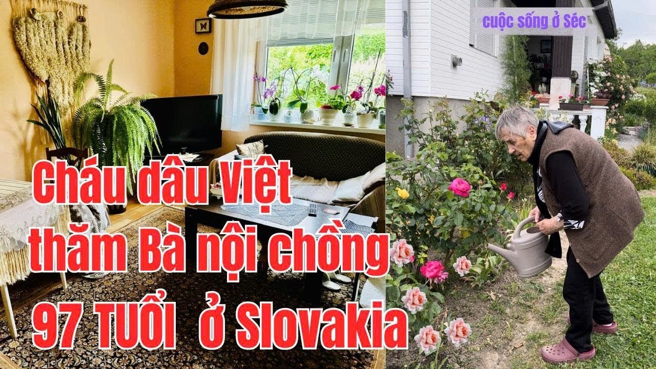 #16 THĂM BÀ 97 TUỔI Ở SLOVAKIA, VƯỜN ĐẦY HOA QUẢ, CHÍN RỤNG ĐẦY GỐC🇻🇳🇨🇿Cuộc sống ở Séc