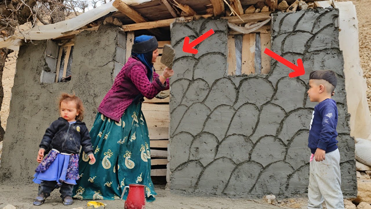 Building a shelter in the heart of the mountain: a beautiful shelter for children's survival