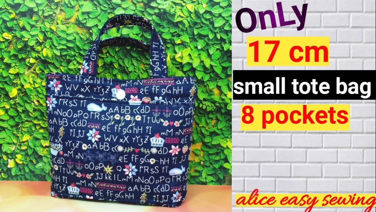 Diy small tote bag tutorial | tote bag with pockets | small tote bag easy to sew
