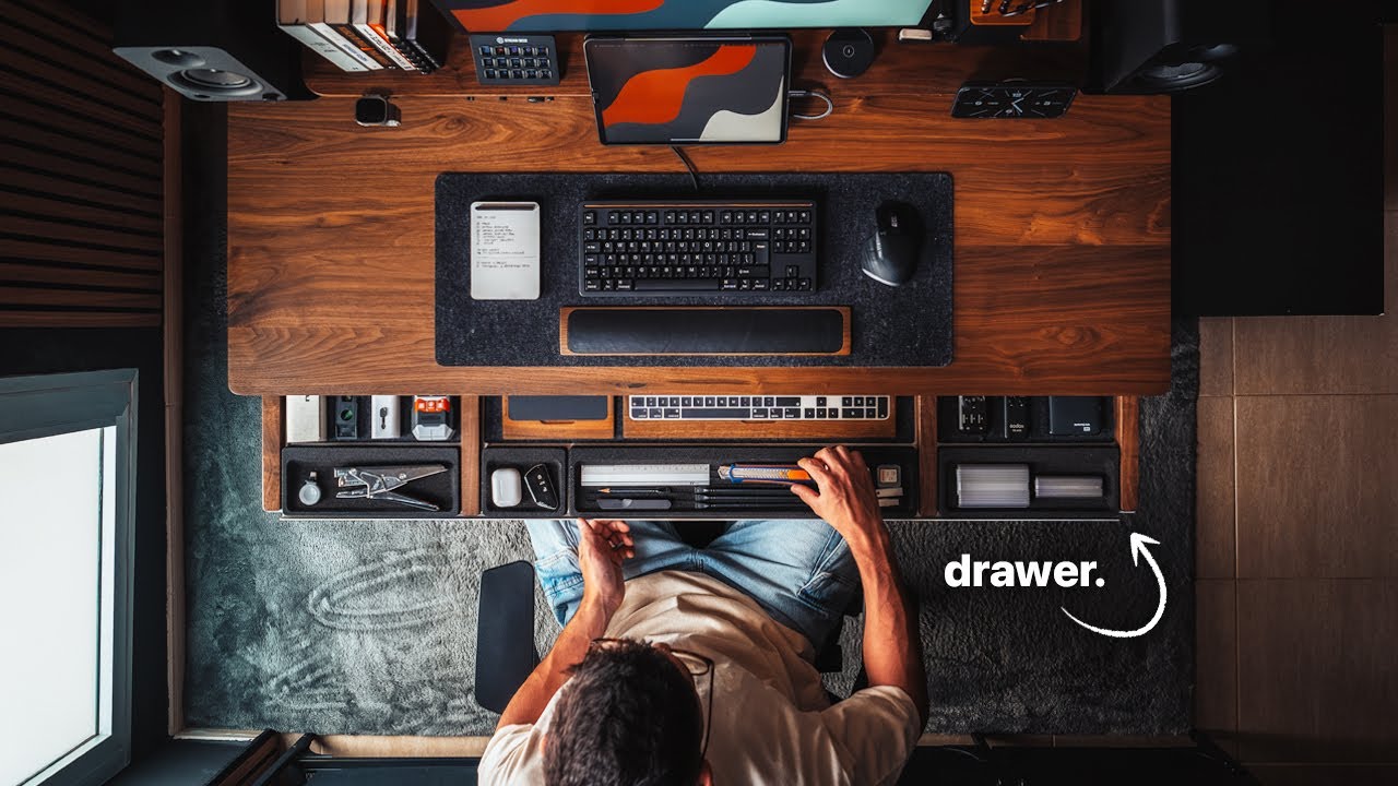 The DREAM Standing Desk: Grovemade Solid Walnut Desk Setup