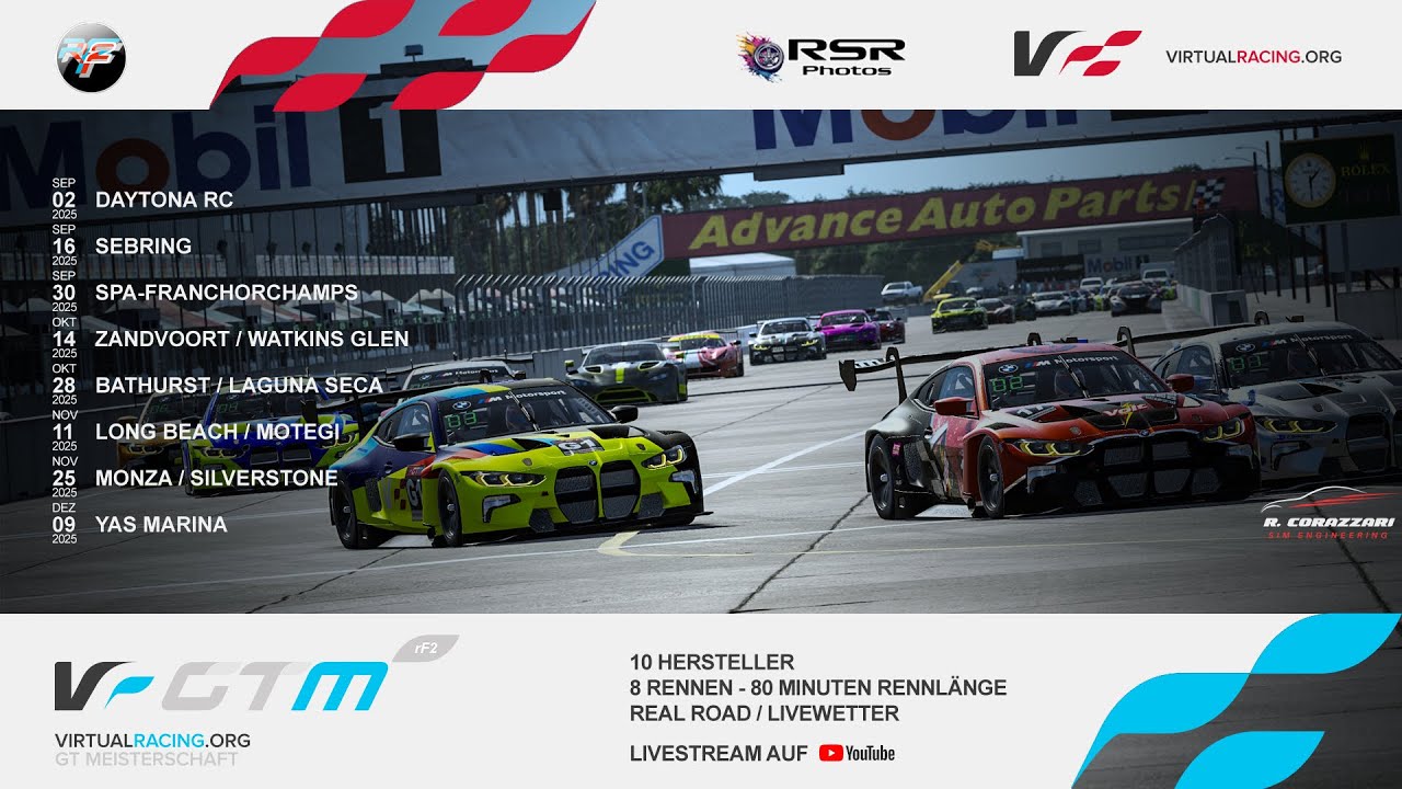 rFactor 2 | GTM 2025-II | E02 @ Sebring - VirtualRacing.org