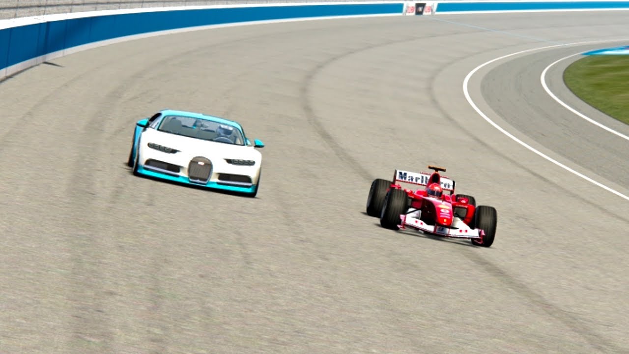 Bugatti Chiron vs Ferrari F1 2004 - OVAL TRACK
